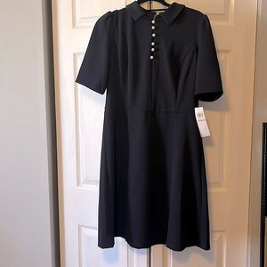 Navy Blue, Pearl button, London Style sheath dress size 10